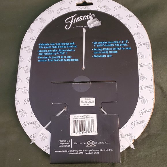 NEW 5 Piece FIESTA Kitchen Trivet Set NWT - Picture 3 of 4